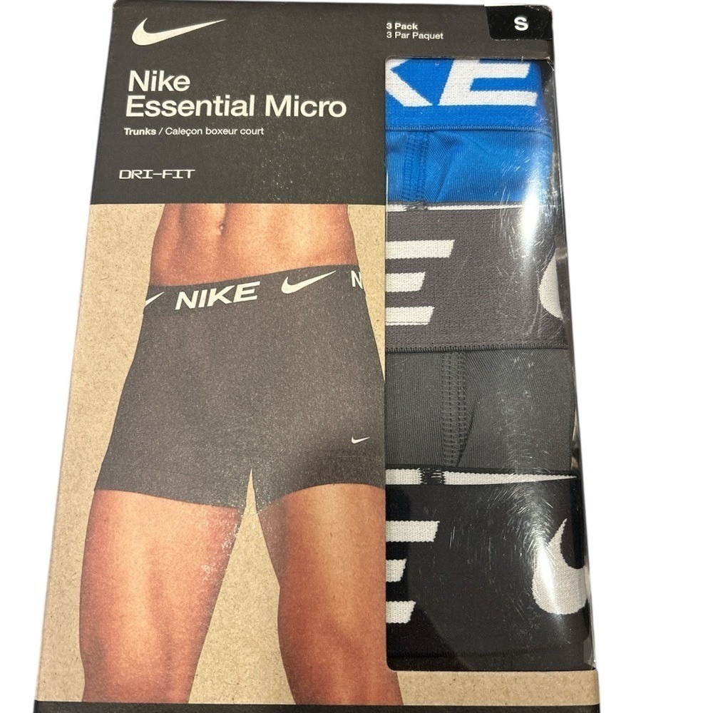 Nike Essential Micro Men's Boxer Briefs - Black and Blue small